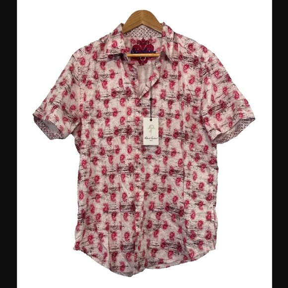 NWT ROBERT GRAHAM Kellenberg Men's Paisley Short Sleeve Shirt XL MSRP $198 US - Picture 1 of 5
